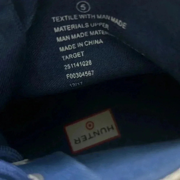 Hunter blue and white striped high top shoes size 5 - Picture 2 of 5